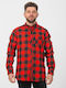 Long-sleeved Flannel Shirt Checked Red