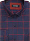 Long Sleeve Shirt in Regular Fit Checked Burgundy