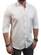 Long-sleeved Linen Shirt White