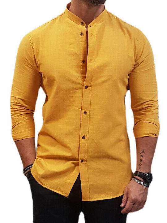 Langärmlig Leinen Hemd Yellow