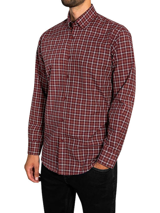 Polsino Shirts Baumwolle Hemd Bordeaux