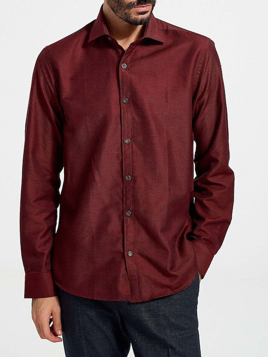 Rook Cămașă Bărbați Din Bumbac Regular Fit Burgundy