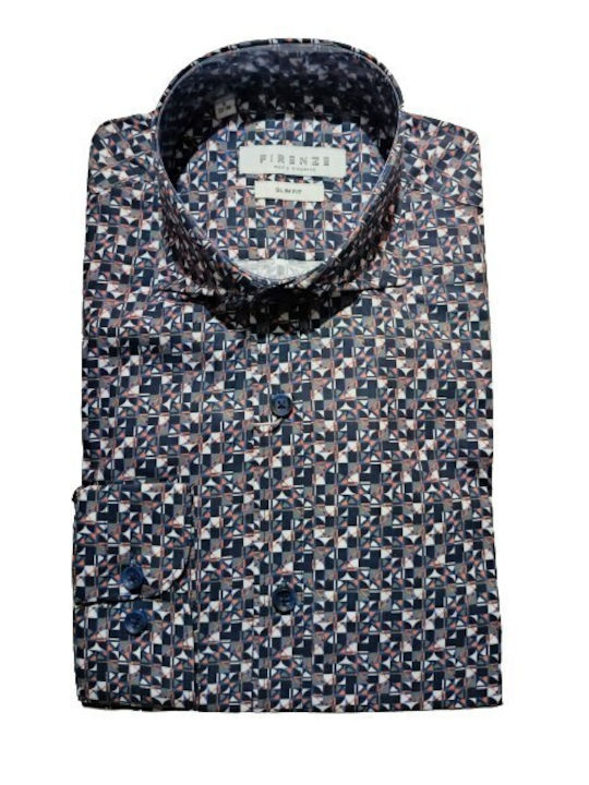 Long Sleeve Slim Fit Blue Shirt