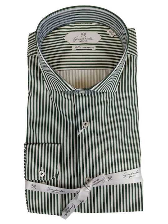 Langärmlig Hemd Gestreift Green/white