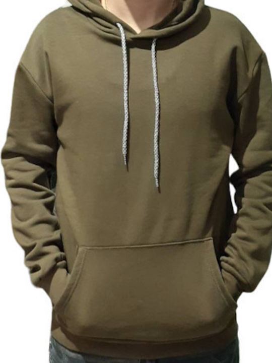 Street Wear Φούτερ Χακί με Κουκούλα