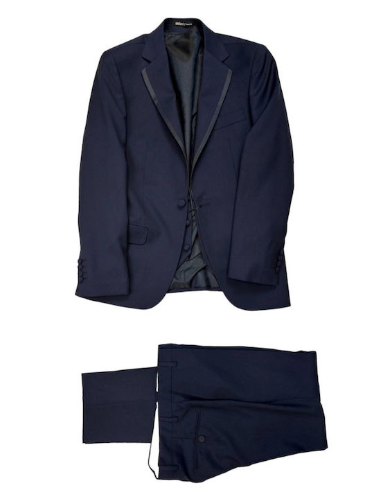Costum Bărbați Cu vestă Blue