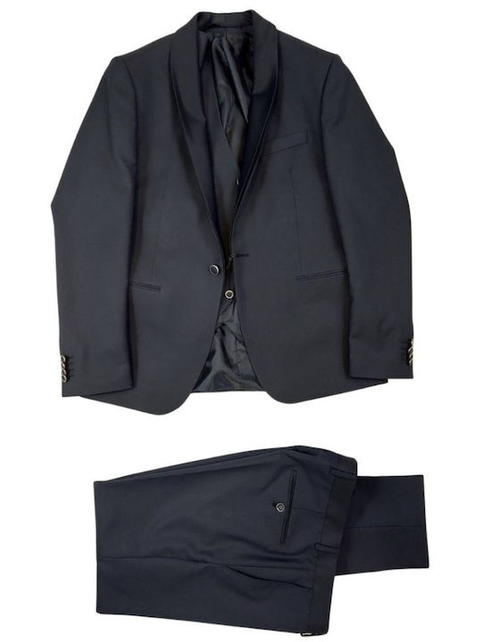 Costum Bărbați Cu vestă Blue