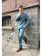 Men's Summer Suit with Vest Slim Fit Petrol (Item J062)