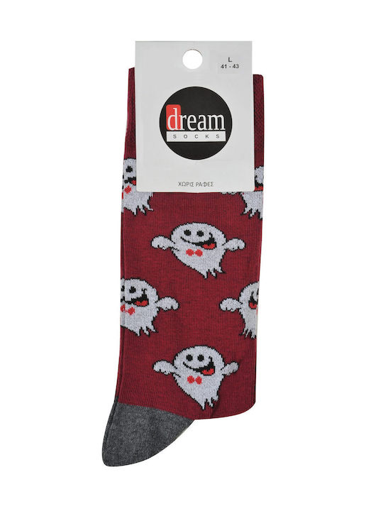 Dream Socks Ανδρικές Κάλτσες με Σχέδια Μπορντό