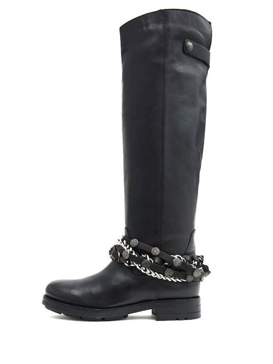 Charme 2.0 Leder Damenstiefel Reiten Schwarz