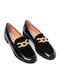 Δερμάτινα Γυναικεία Loafers σε Μαύρο Χρώμα