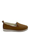 Leather Women's Moccasins in Tabac Brown Color