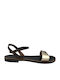 Women's Flat Sandals in Gold Color