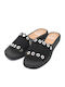 Women's Flat Sandals in Black Color