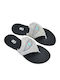 Leder Flache Sandalen für Damen in Schwarz Farbe