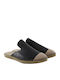 Flach Leder Mules in Schwarz Farbe