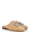 Flat Mules in Beige Color