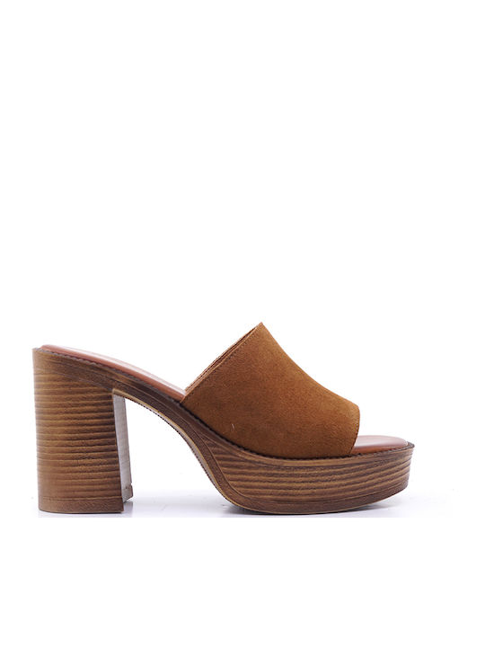 Ladyshoes Mule Ladyshoes 025 Leather Mules Tabac Brown LadyShoes025-005