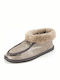 Closed Leather Women's Slippers Gray