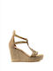Damenplattformen Beige