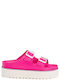 Women's Flip Flops in Sandal Style with Platforms in Fuchsia Color