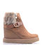 Stiefeletten Damen mit Pelz Braun