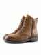 Leather Women's Ankle Boots Brown