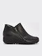 Leder Stiefeletten Damen Schwarz