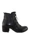 Leder Stiefeletten Damen Schwarz