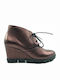 Women's Ankle Boots Platform Bronze