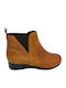Leather Women's Ankle Boots Platform Tabac Brown