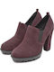 Wildleder Damen Chelsea Stiefeletten Lila