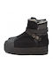 Leder Stiefeletten Damen Schwarz