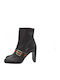 Leder Stiefeletten Damen Schwarz