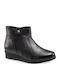 Leder Stiefeletten Damen Schwarz