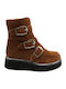 Stiefeletten Damen mit Plattform Braun