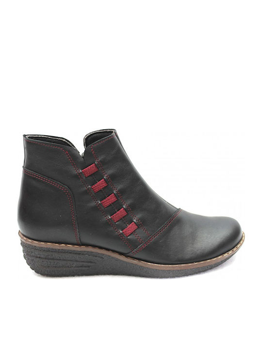 Ghete dama de piele cu Platformă Negru