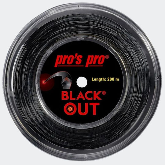 Pro's Pro Tennis Racket String Black 200m, Φ1.28mm