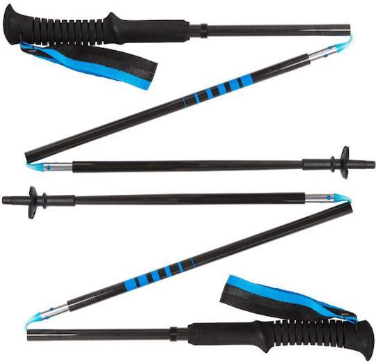 Black Diamond Pair of Compact Carbon Fiber Trekking Poles with 3 Sections Distance Black 255gr
