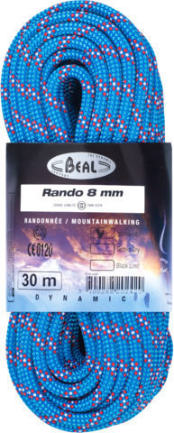 Beal Rando Standard Dynamic Climbing Rope with Length 20m Blue