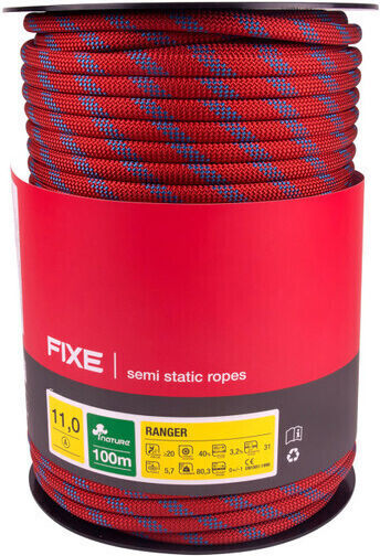 Fixe TR-FC-64511100_1_8 Static Climbing Rope with Length 100m Red