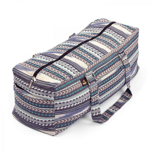 Bodhi Yoga Kit Mat Bag Ethno Τσάντα Μεταφοράς Στρώμα Βαμβάκι Μαύρο Άσπρο Μπλε Διαστάσεις 63cm X 20cm X 23cm