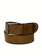 Wide Men's Belt Leather Tabac Brown