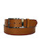 Wide Men's Belt Leather Tabac Brown