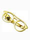GW Metallic Tie Clip Gold Glass 4.5cm
