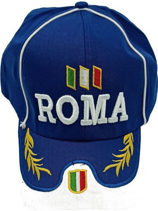 Luciano Faketti Jockey Cap Embroidery Adjustable One Size Cotton Navy Blue
