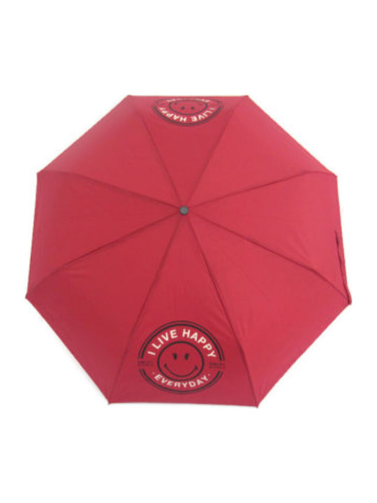 SmileyWorld Windproof Umbrella Compact Burgundy