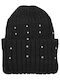 Beanie Γυναικείος Σκούφος με Rib Πλέξη σε Μαύρο χρώμα