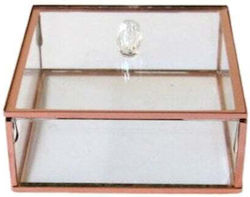 Glasbox Mit Metallischem Deckel Chandra 7x7x2,5cm Rosa Gold