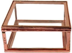 Glass Metallbox 7x7x2,5cm Rosa Gold